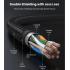 UGREEN Cat 7 Shielded Round Cable with Braided Modular RJ45 Ethernet 1M Cable Plugs - Black